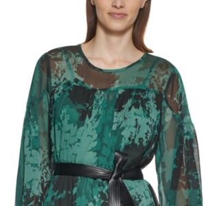 Calvin Klein floral green dress